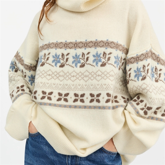 Skall Studio Leonora Strik, Brown/Ecru Jacquard